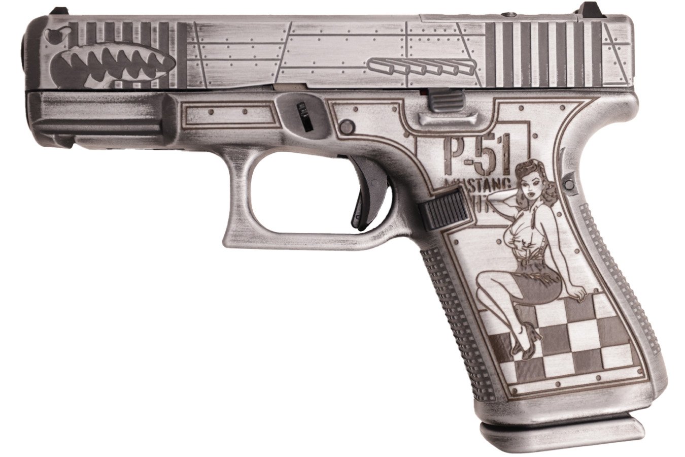GLOCK 19 Gen5 9mm Semi-Auto Pistol with  P-51 Mustang WWII Finish